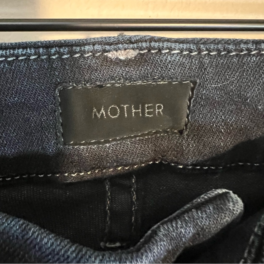 MOTHER High Waisted Jeans Dark Wash Raw Hem - Picture 6 of 9